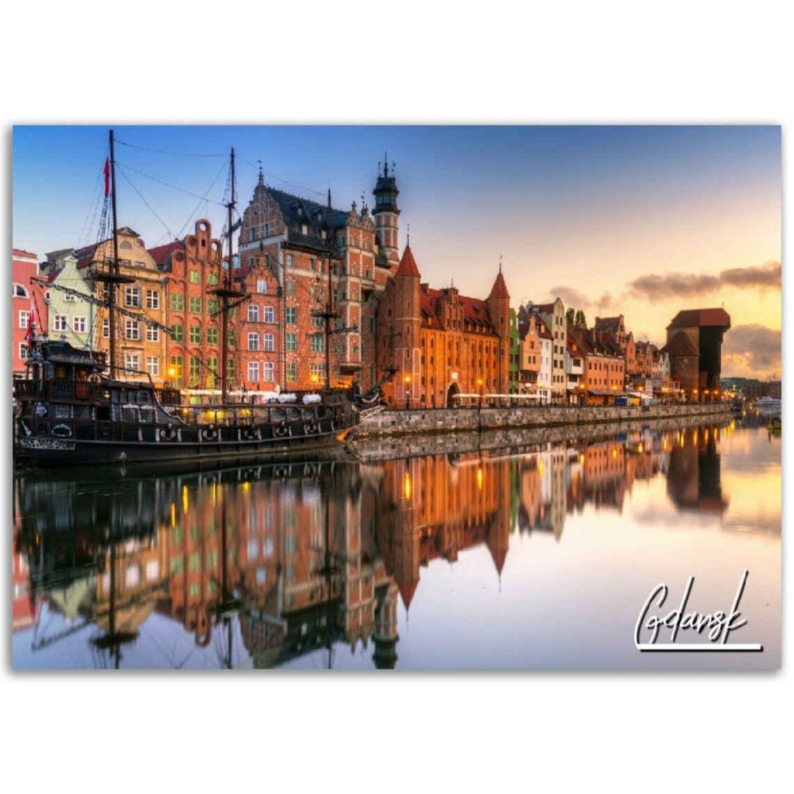 Gdansk Poland Historic Waterfront Architecture Poster Print