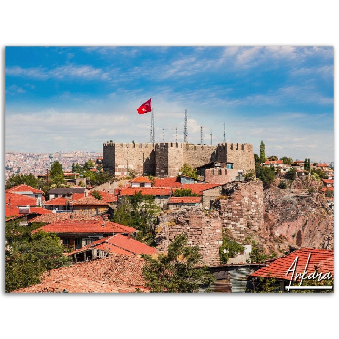 Ankara Castle Turkey Historic Fortress Travel Photography Poster