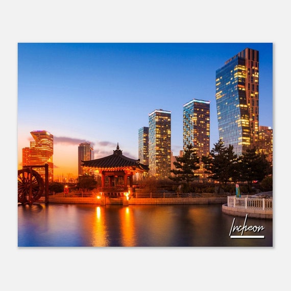 Incheon South Korea Poster Print Modern Cityscape Wall Art