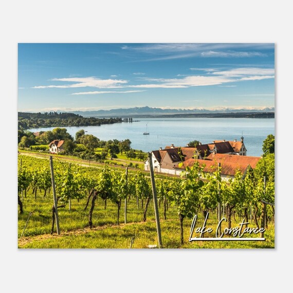 Lake Constance Vineyard Lakeside Panorama Scenic Travel Poster