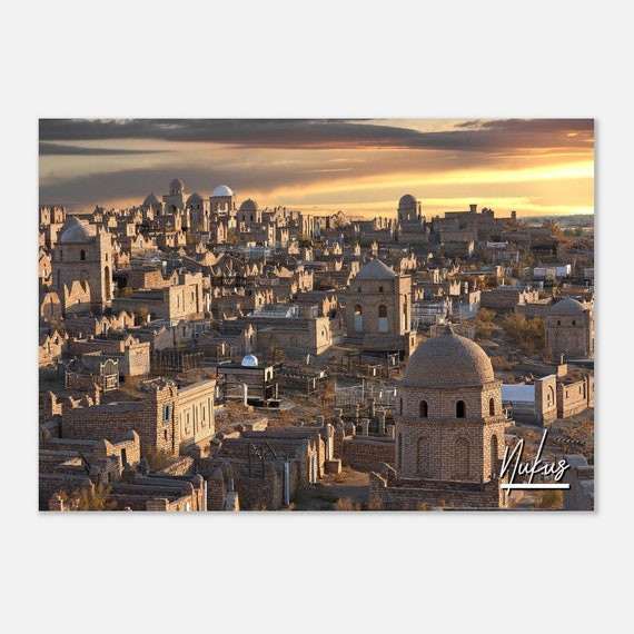 Nukus Uzbekistan Cityscape Poster Sunset Travel Photography Print