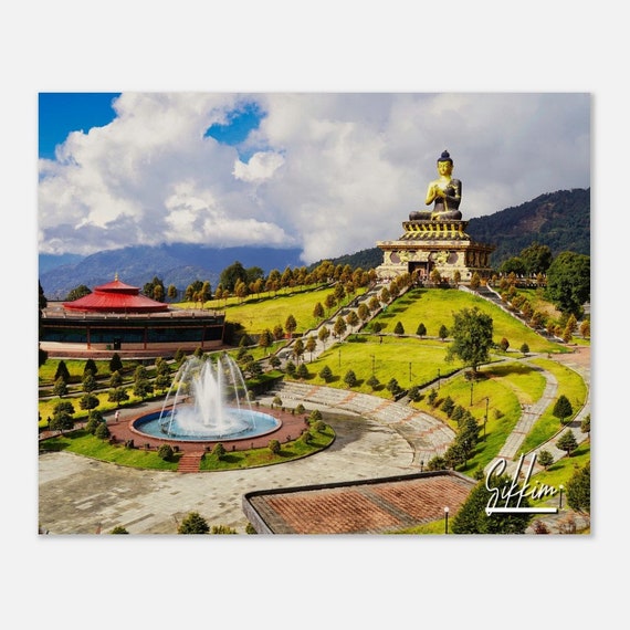Sikkim Buddha Park Print India Travel Photo Skyline Home Decor