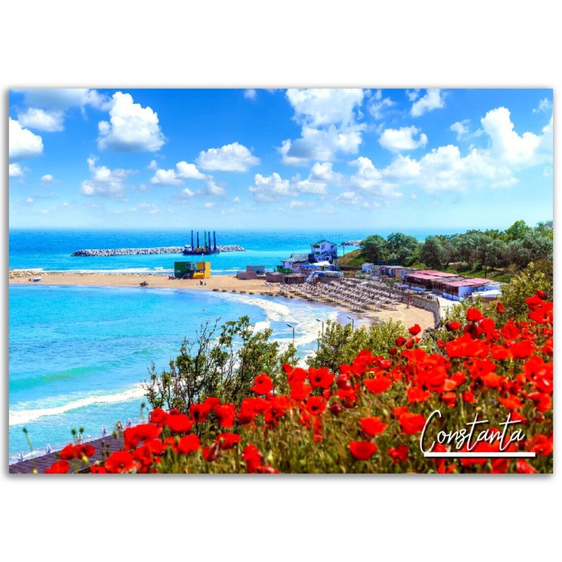 Constanta Romania Coastal City Travel Poster Print