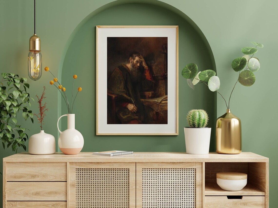 Apostle Paul By Rembrandt Art Print, Baroque Classic - Image 6