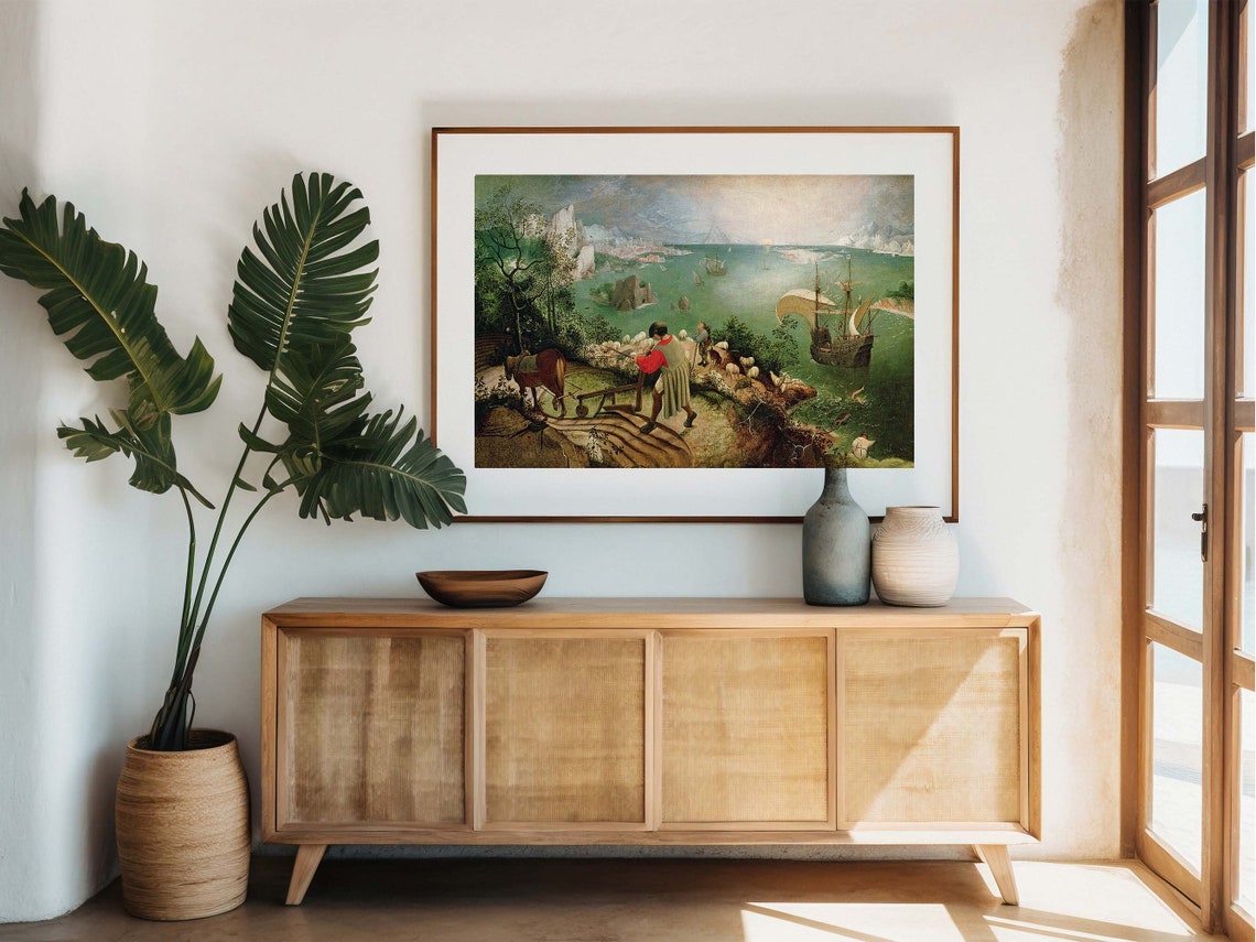 Pieter Bruegel Fall of Icarus Classical Renaissance Landscape Poster - Image 2
