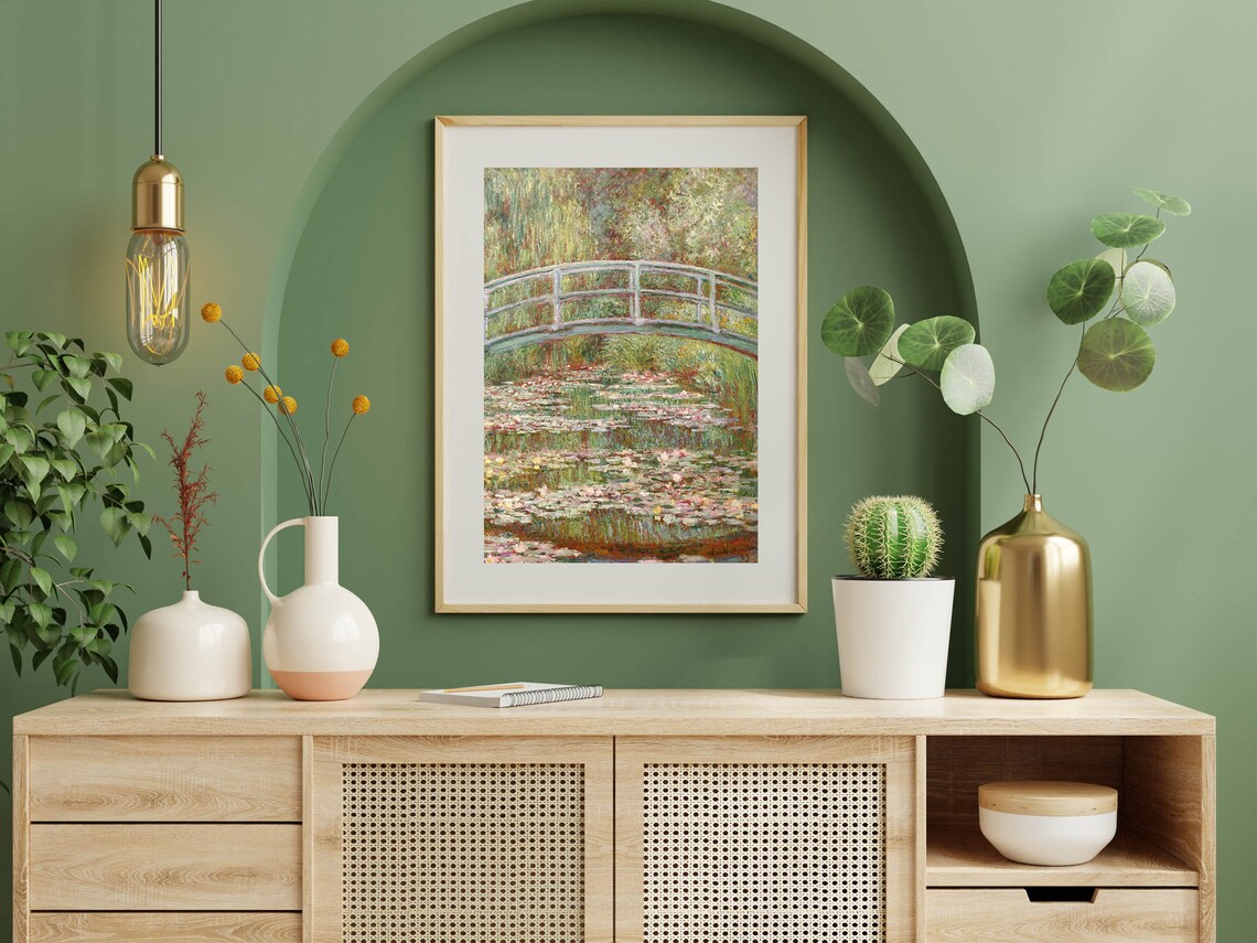 Claude Monet Bridge over a Pond of Water Lilies Garden Poster - Image 5
