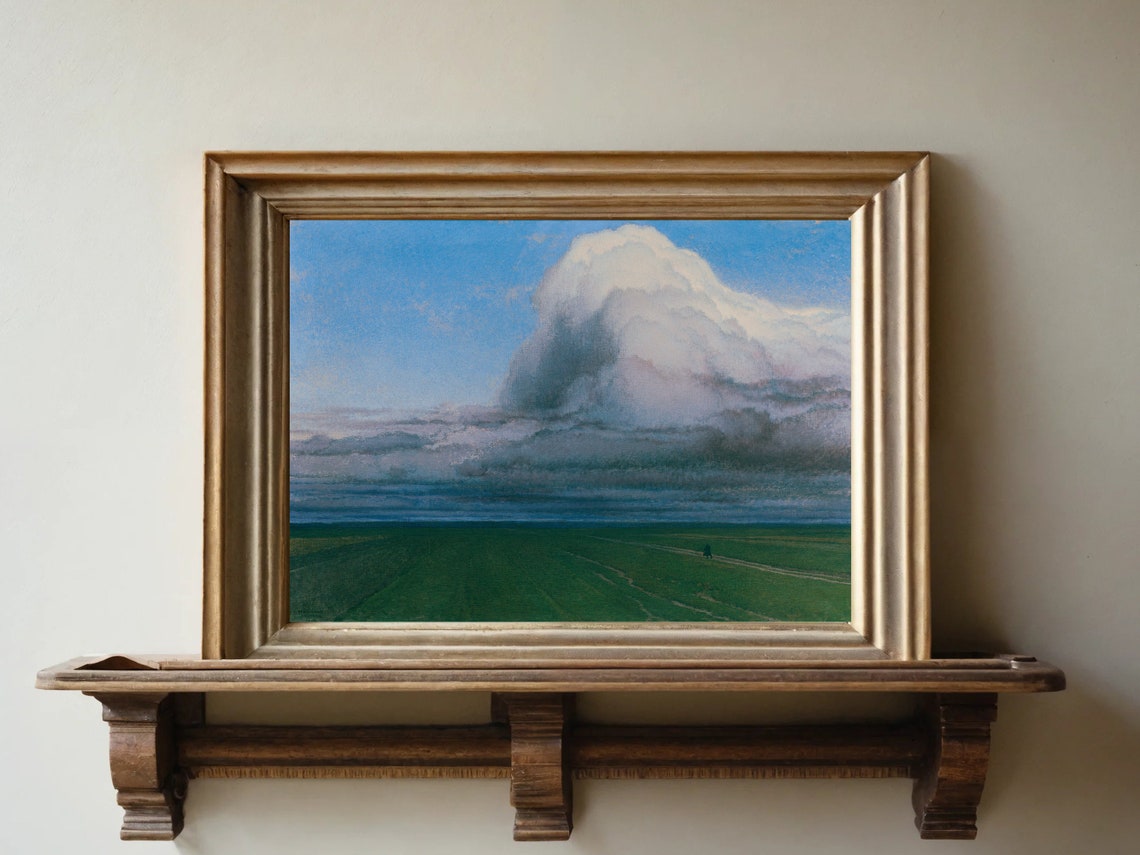 Vallotton Dramatic Storm Cloud Green Field Landscape Art Poster