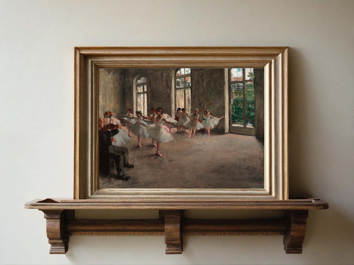 Edgar Degas Ballet Rehearsal Elegant Studio Dancers Classic Print