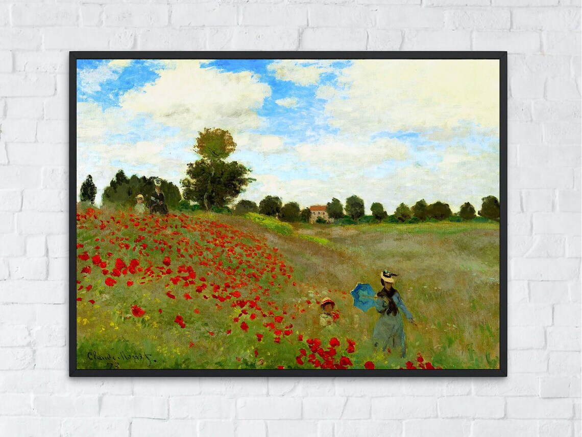 Claude Monet Poppy Field in Argenteuil Red Poppies Landscape Poster - Image 6