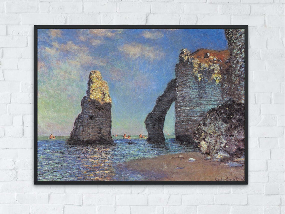 Claude Monet The Manneporte Etretat Famous Sea Arch Coastal Print - Image 5