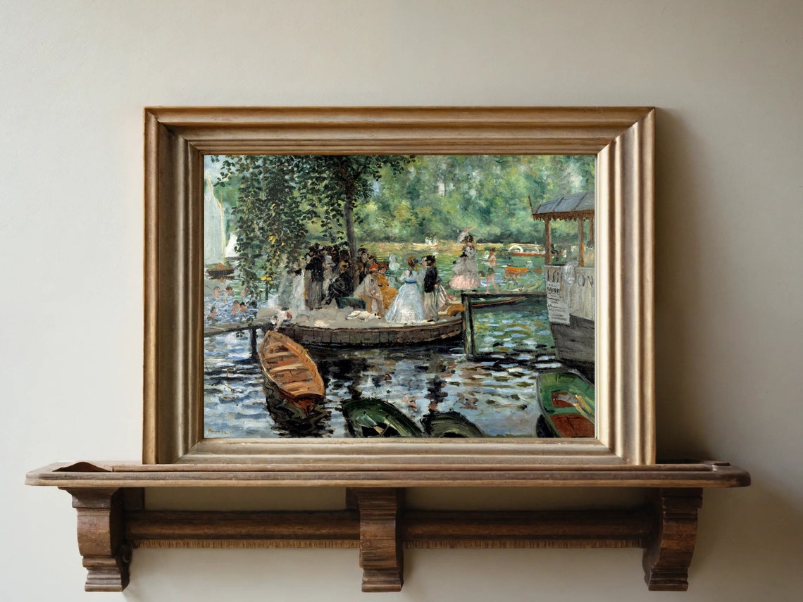 Renoir La Grenouillere Boats Bathing Riverside Impressionist Poster - Image 6
