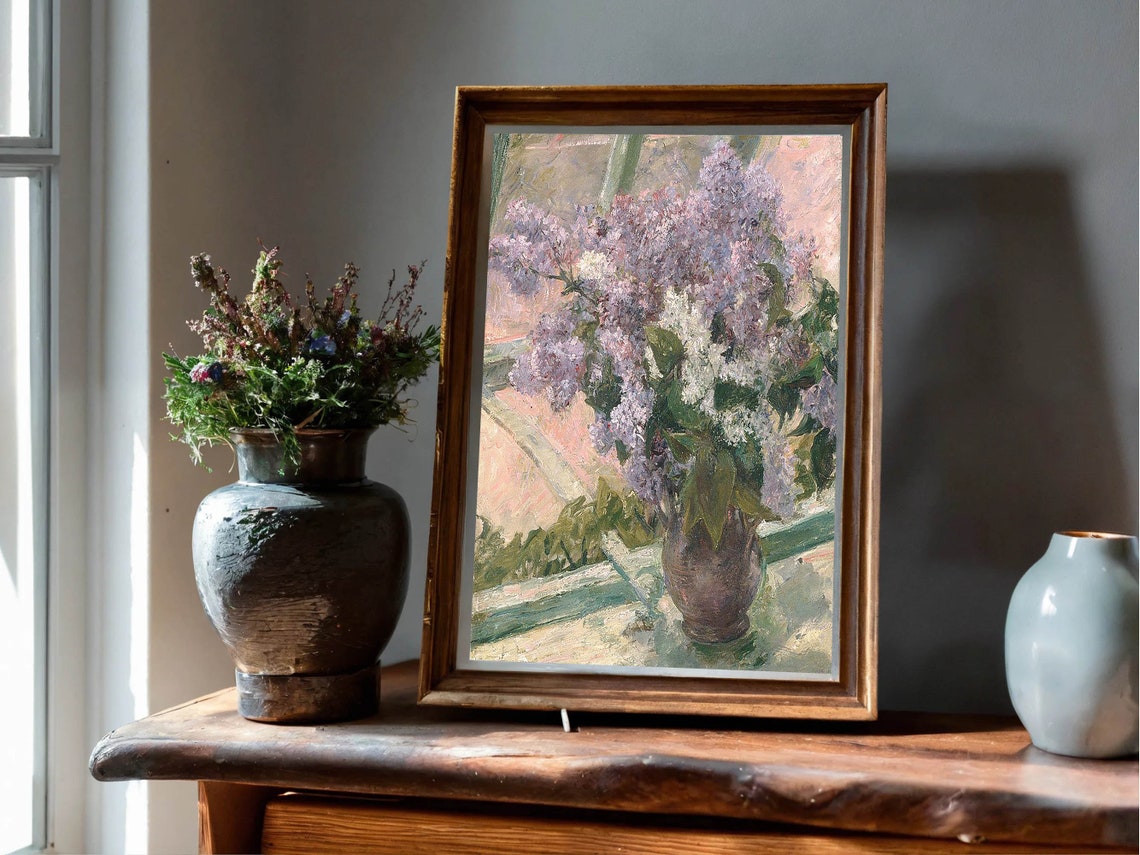Lilacs Wall Art Vintage Flower Painting Antique Floral Painting Print Flower Art Print Purple Art Print Wall Art - Image 2