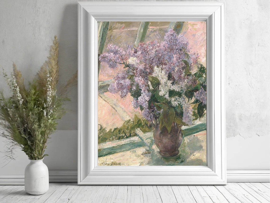 Mary Cassatt Lilacs Vintage Flower Still Life Impressionist Poster