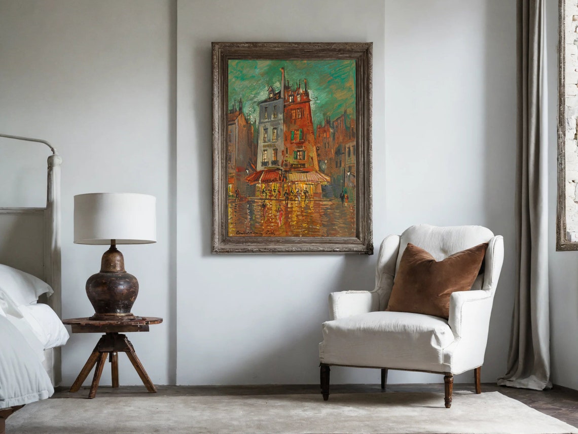 Paris Night Hotel Street Vintage Nightlife Cityscape Painting Poster - Image 3