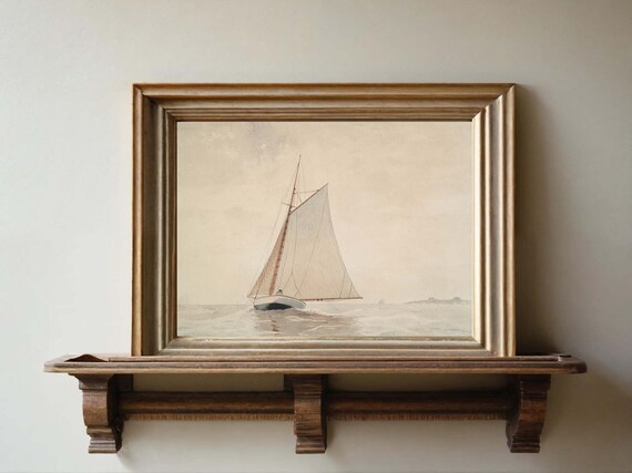 Winslow Homer Sailing Off Gloucester Neutral Sailboat Watercolor Poster