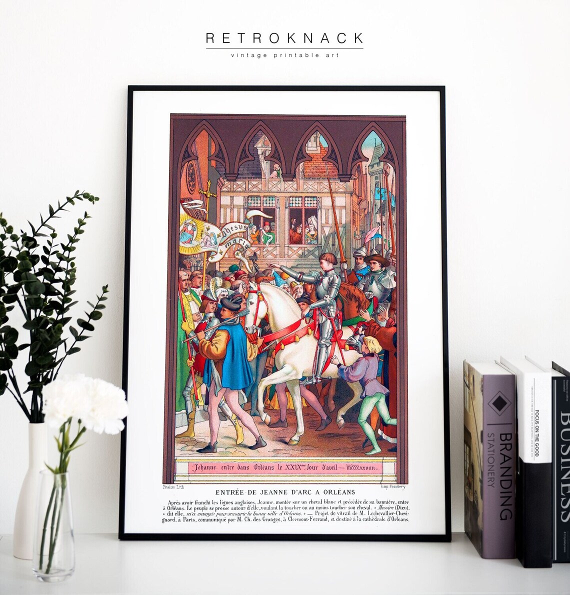 Joan Of Arc Entering Orleans 1429 Vintage French Historical Art Poster - Image 2