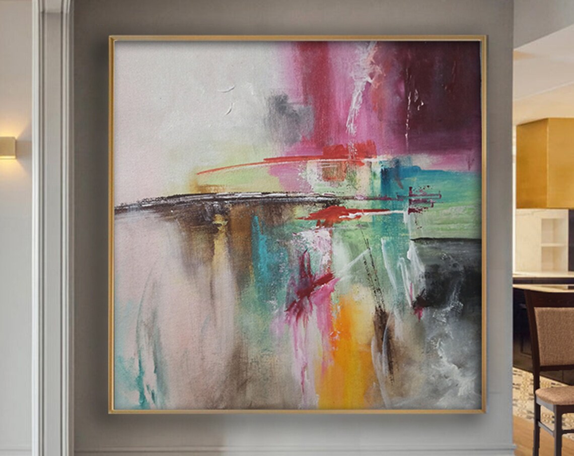 Abstract Painting in Purple, Office Decor Art Print
