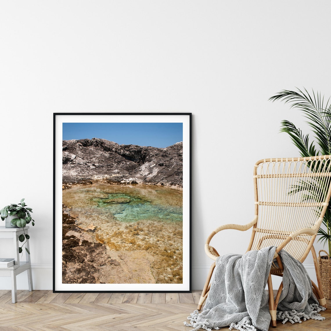 Crystal Clear Tide Pool Rocky Shore Turquoise Water Photo Poster - Image 3