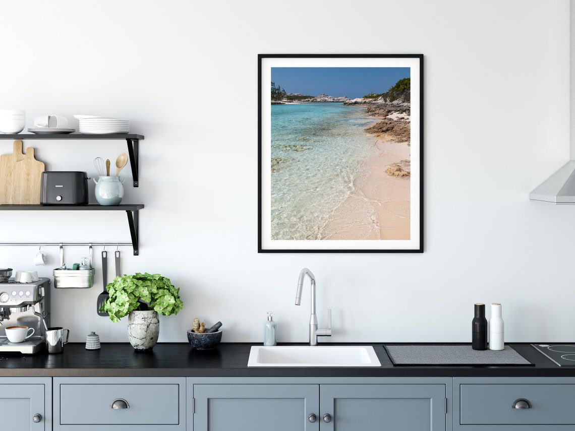Hidden Tropical Cove With Clear Water and Soft Pink Sand Poster - Image 3