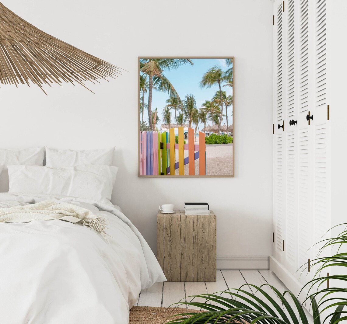 Aruba Beach Travel Poster, Coastal Wall Art Print
