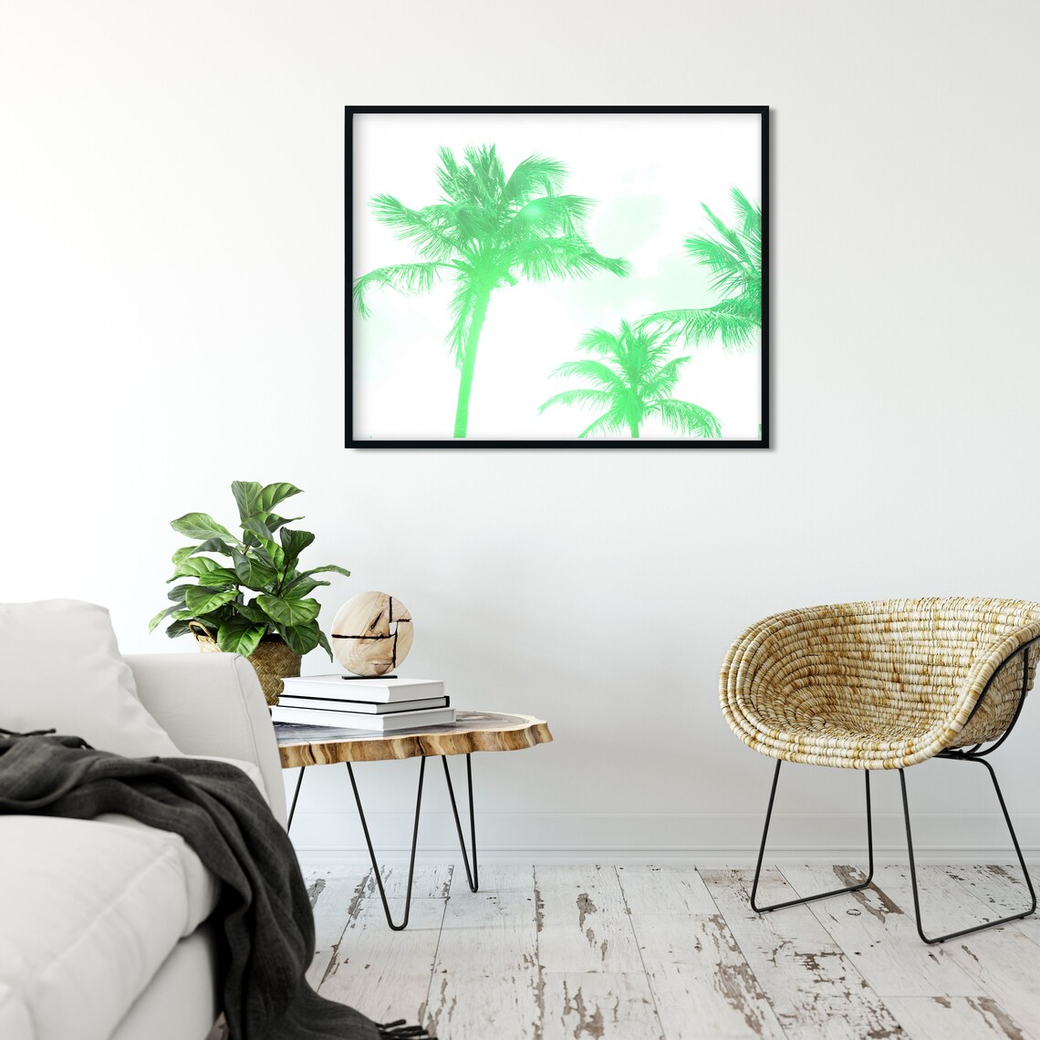 Palm Trees Print Tropical Wall Art Boho Beach Decor Travel Wall Art Large Poster - Image 3