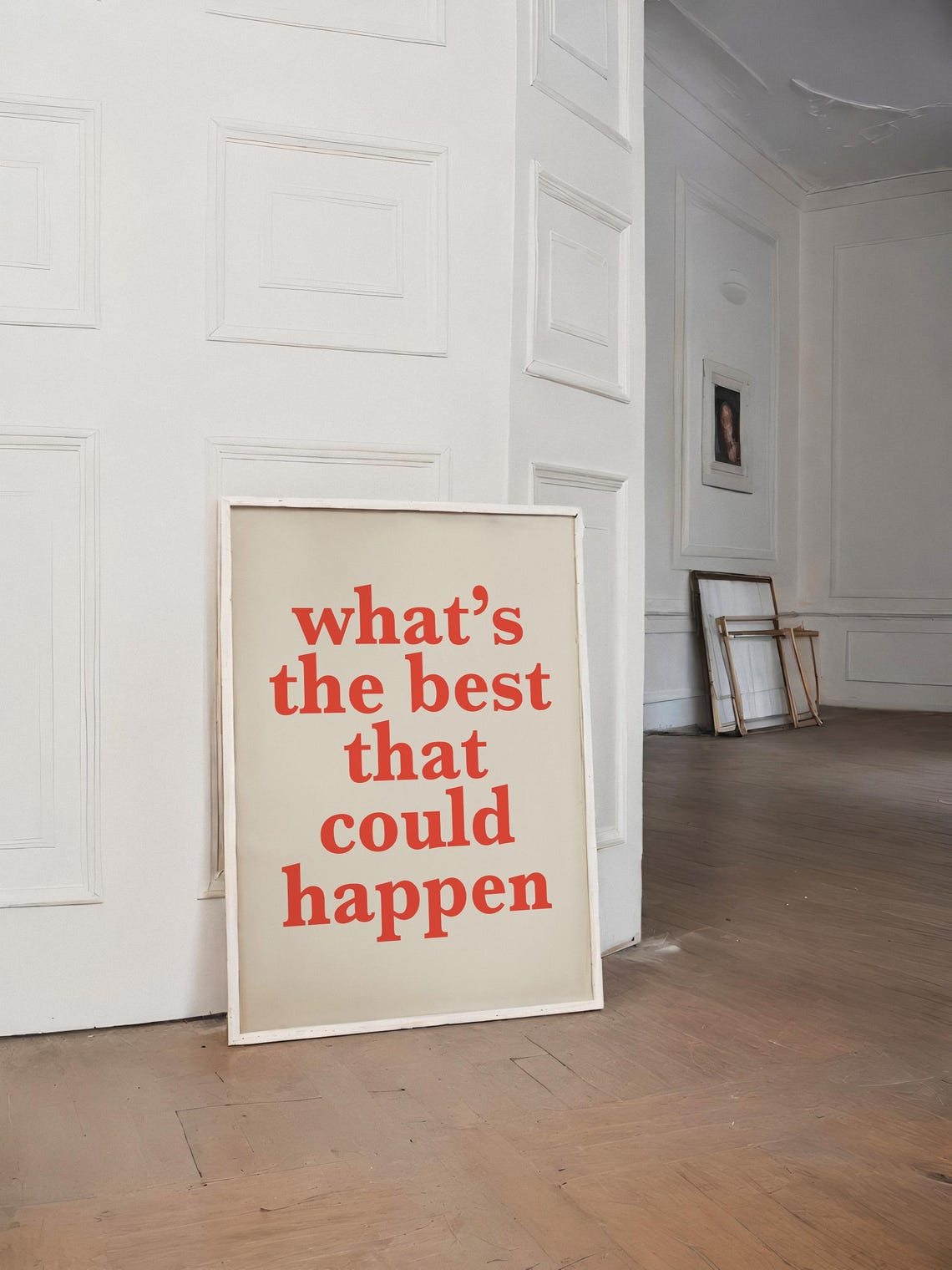Whats the Best That Could Happen Periwinkle Quote Wall Art Poster - Image 4
