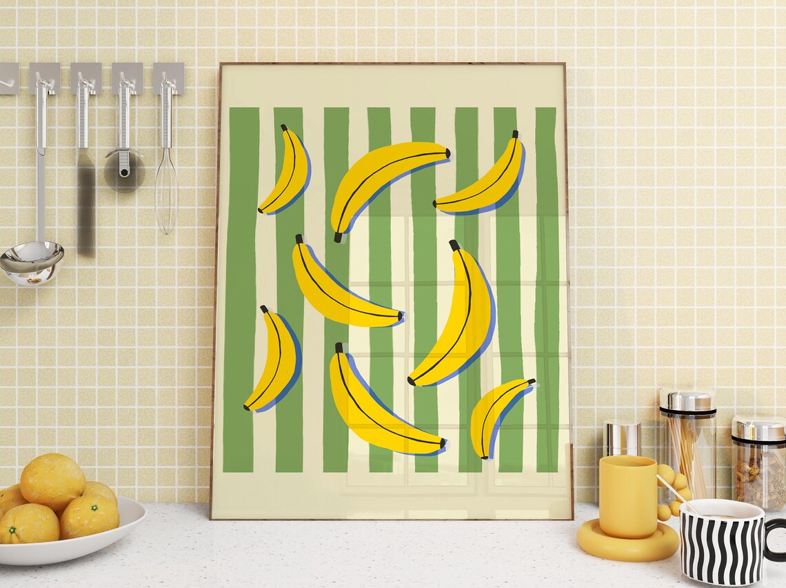 Retro Banana Fruit Art Print, Kitchen Wall Decor - Image 5