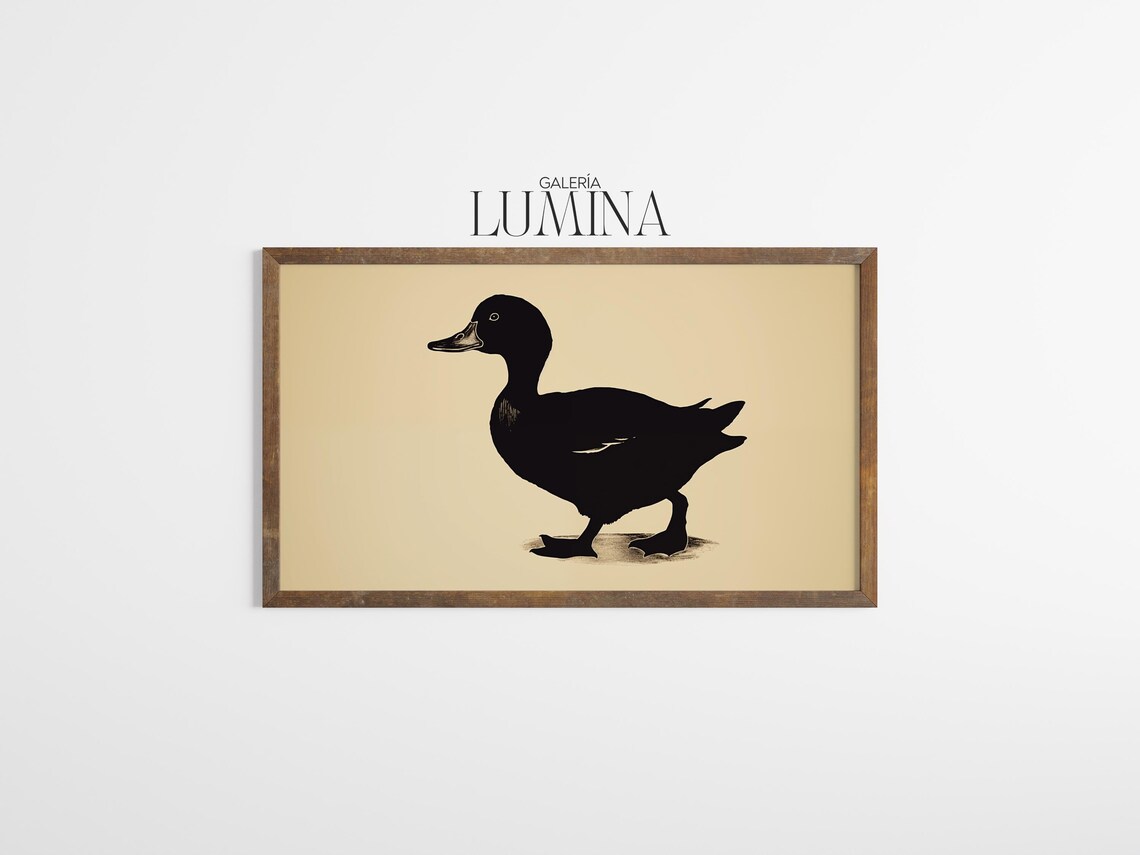 Minimalist Duck Silhouette Modern Neutral Animal Nursery Wall Poster - Image 3
