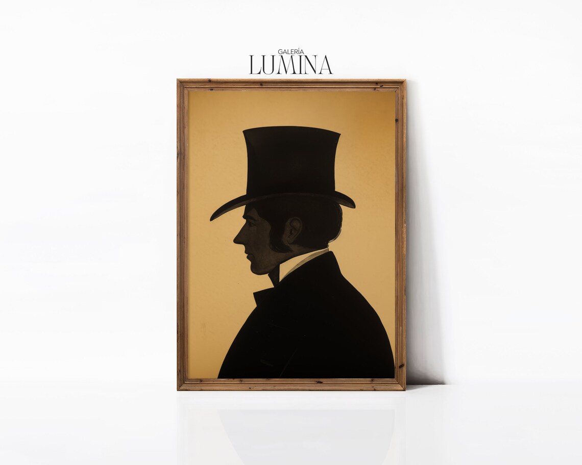 Vintage Aristocratic Gentleman Silhouette Art Print - Image 3