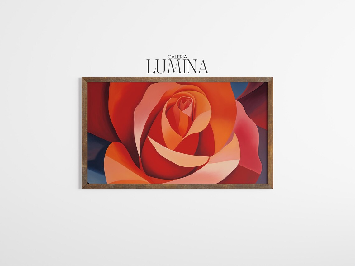 Abstract Red Rose Painting, Modern Floral Art Print - Image 3