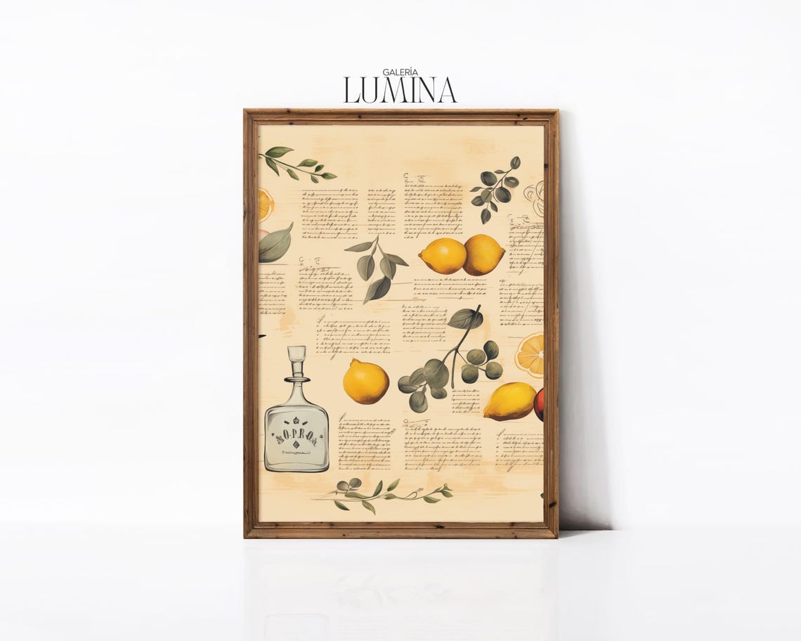 Vintage Lemon and Citrus Botanical Journal Illustration Poster - Image 2