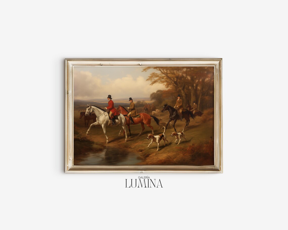 Fox Hunt Equestrian Scene, Victorian Art Print - Image 2