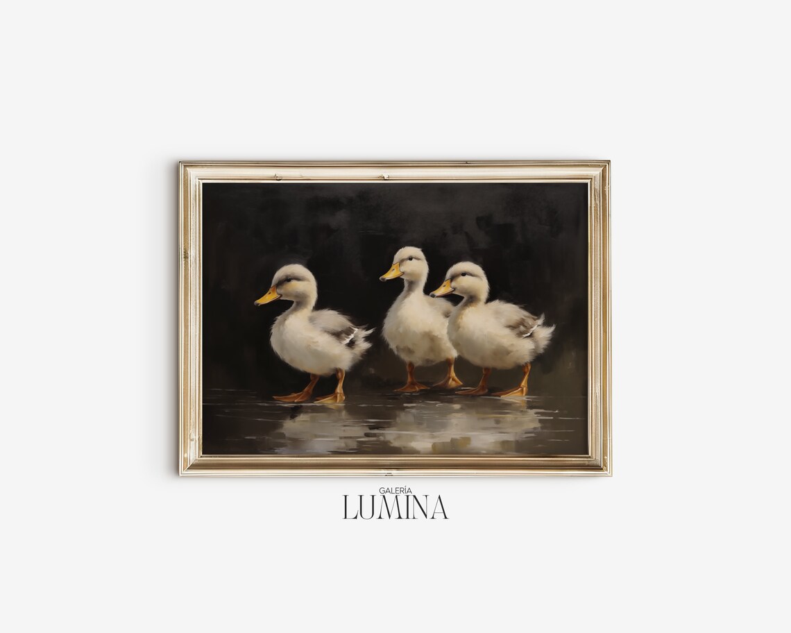 Fluffy Ducklings Vintage Animal Wall Art Print - Image 2