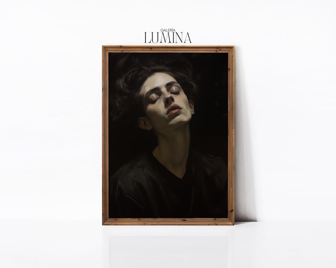 Moody Young Man Portrait, Dark Academia Art Print - Image 3