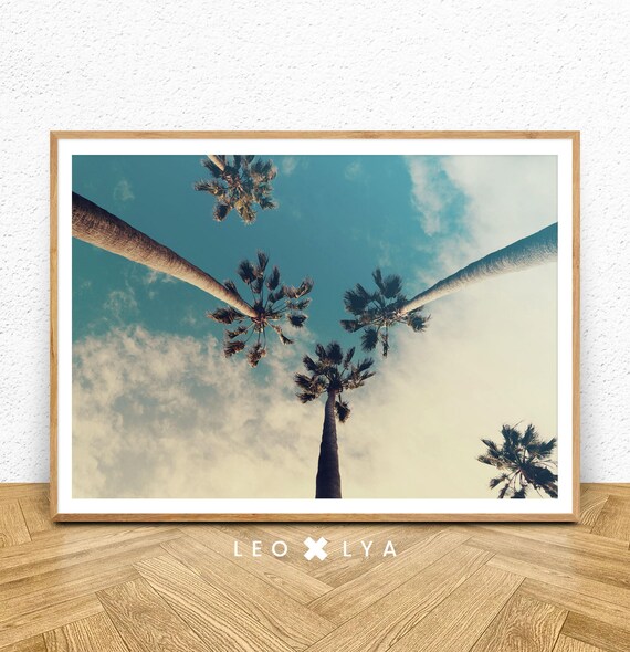 Palm Tree Print Tropical Decor Wall Art Beach Photo Large Poster Modern Minimal California Hawaii Coastal Life