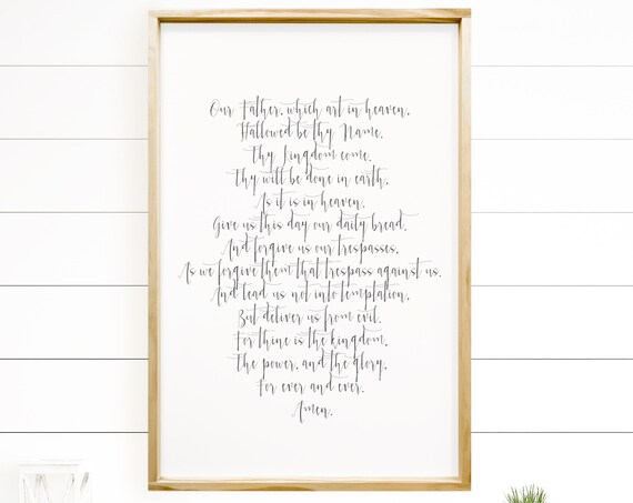 Our Father Who Art In Heaven Prayer, Religious Wall Art Print