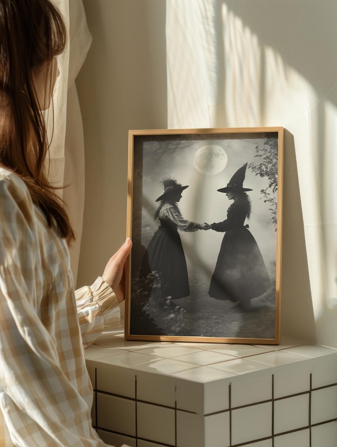 Two Witches Dancing Together Under The Full Moon Magic Poster - Image 2