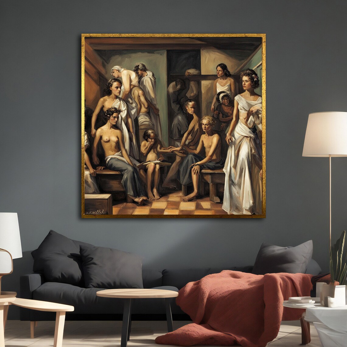 Classical Women White Drapery Vintage Oil Painting Style Historic Wall Art - Image 2