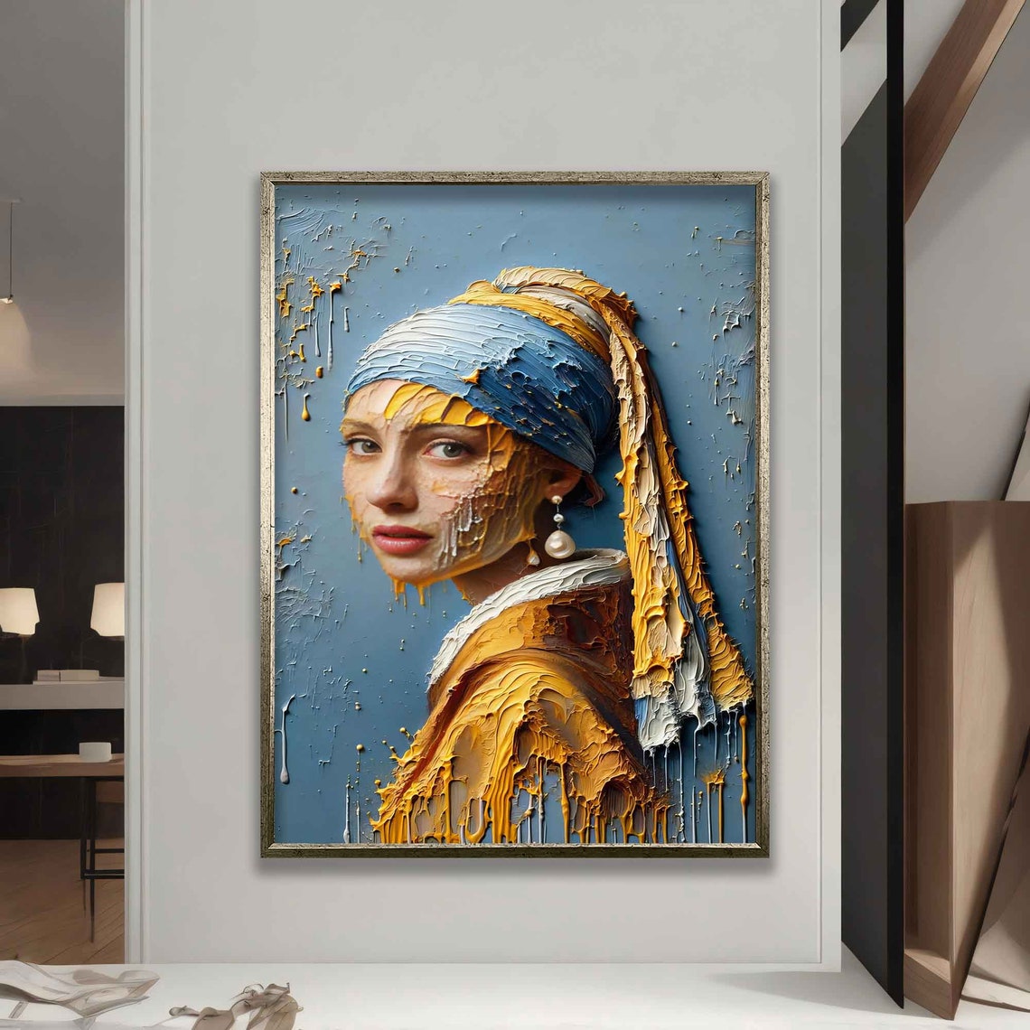 Girl With A Pearl Earring By Vermeer Print Vintage Woman Portrait Print Classic Wall Art Dutch Golden Age Baroque Period Painting - Image 5