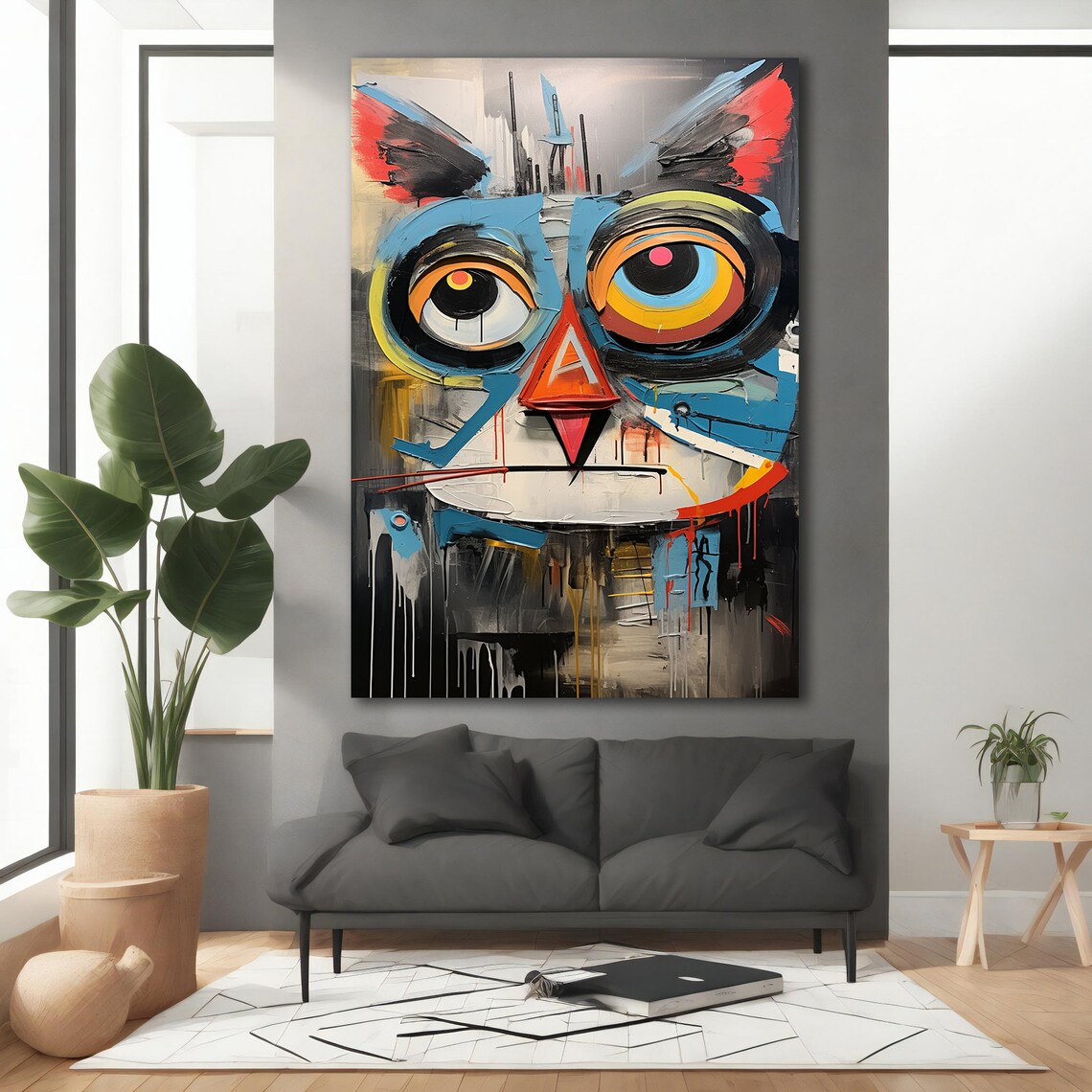 Abstract Graffiti Cat Art Print, Modern Decor - Image 3