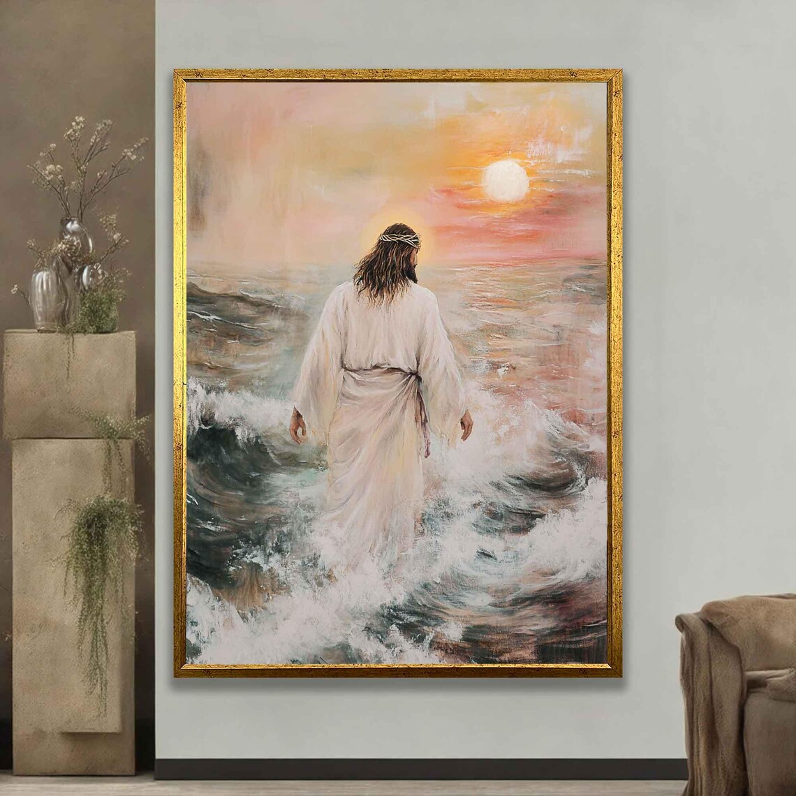 Jesus Sunset Landscape, Christian Wall Decor - Image 4