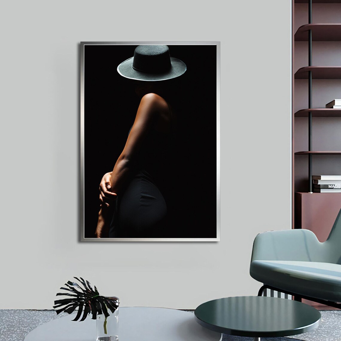 Mysterious Woman In Black Hat, Art Print - Image 4