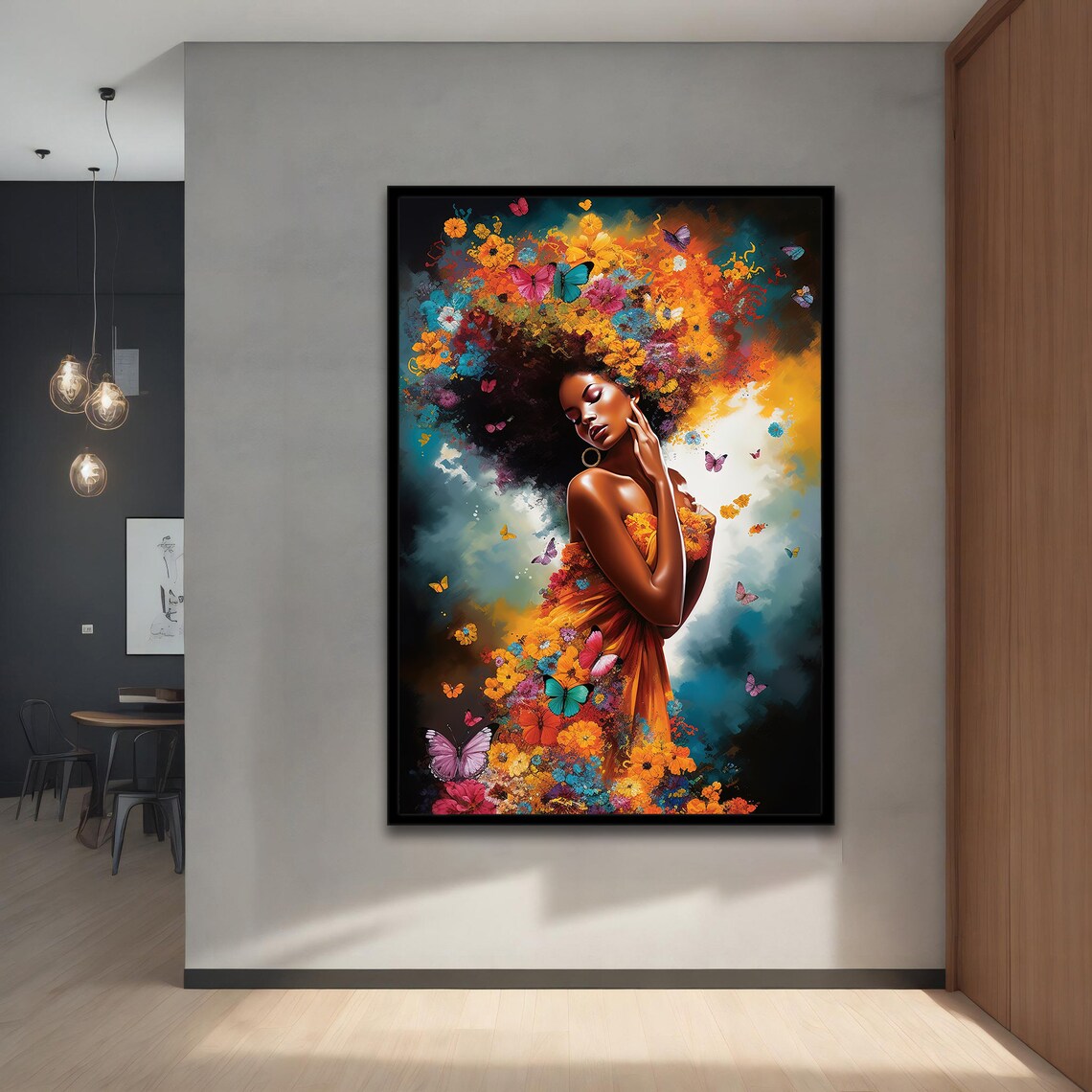 African Woman Modern Natural Wall Art Print