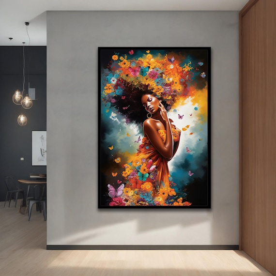African Woman Modern Natural Wall Art Print