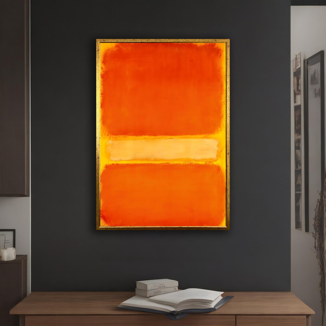 Mark Rothko-Inspired Orange Yellow Abstract Art Print - Image 3