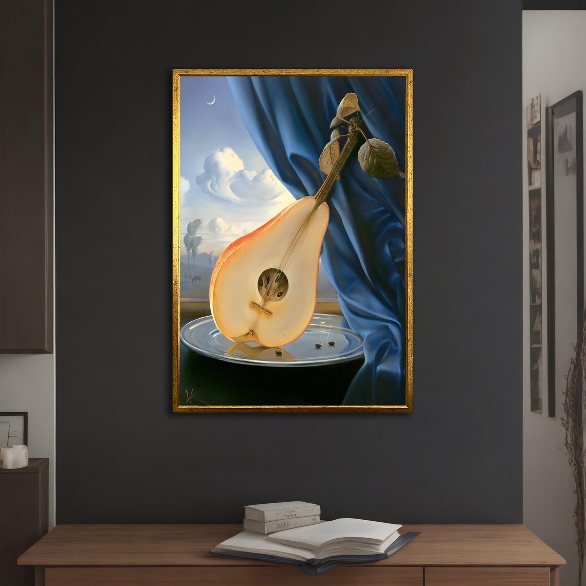 Pear Shaped Guitar Mandolin Surreal Fruit Music Painting Wall Art Poster - Image 3