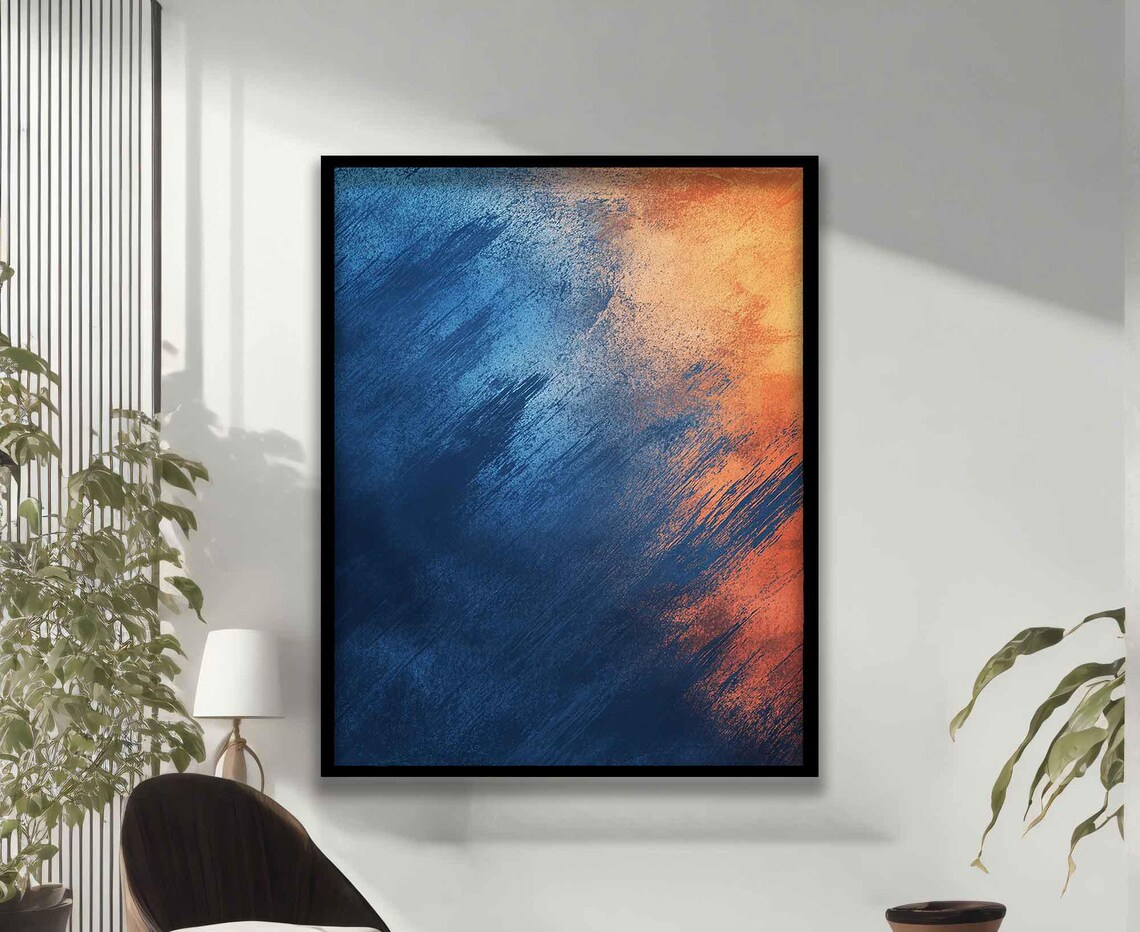 Mark Rothko Orange And Blue Abstract Colorful Mixed Framed Wall Art For Your Home And Office Modern Minimal Art - Image 3