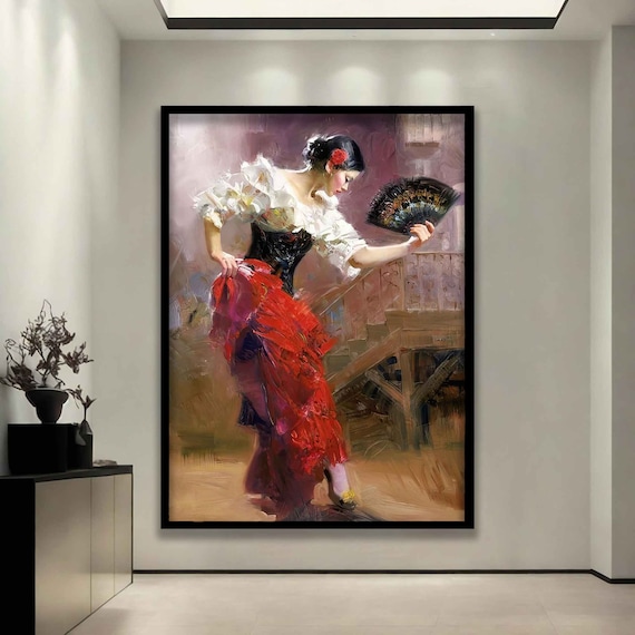 Spanish Dancer Woman, Old Style Spanish Art Print