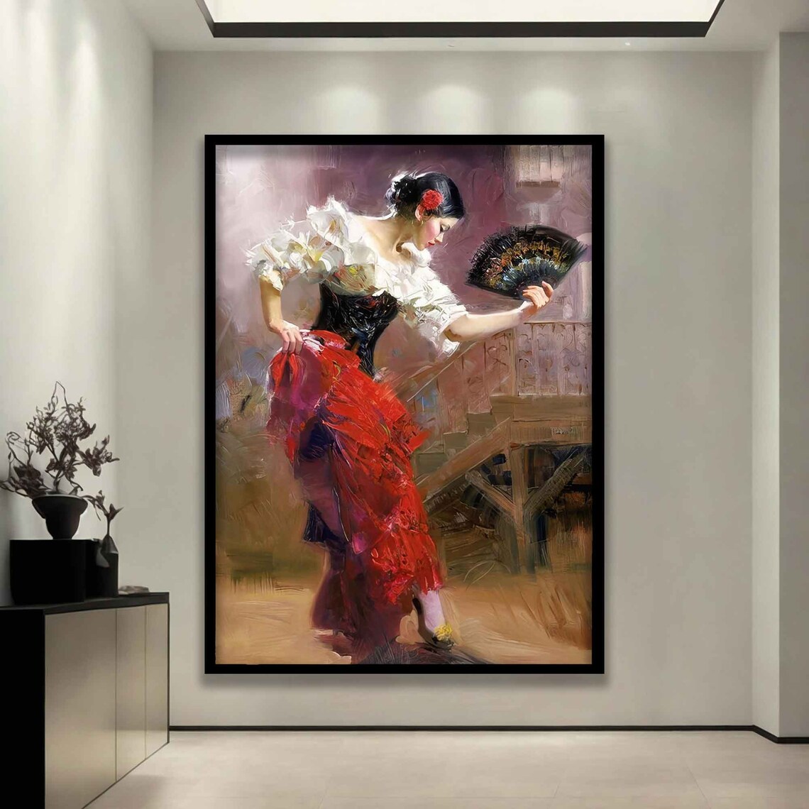 Spanish Dancer Woman, Old Style Spanish Art Print
