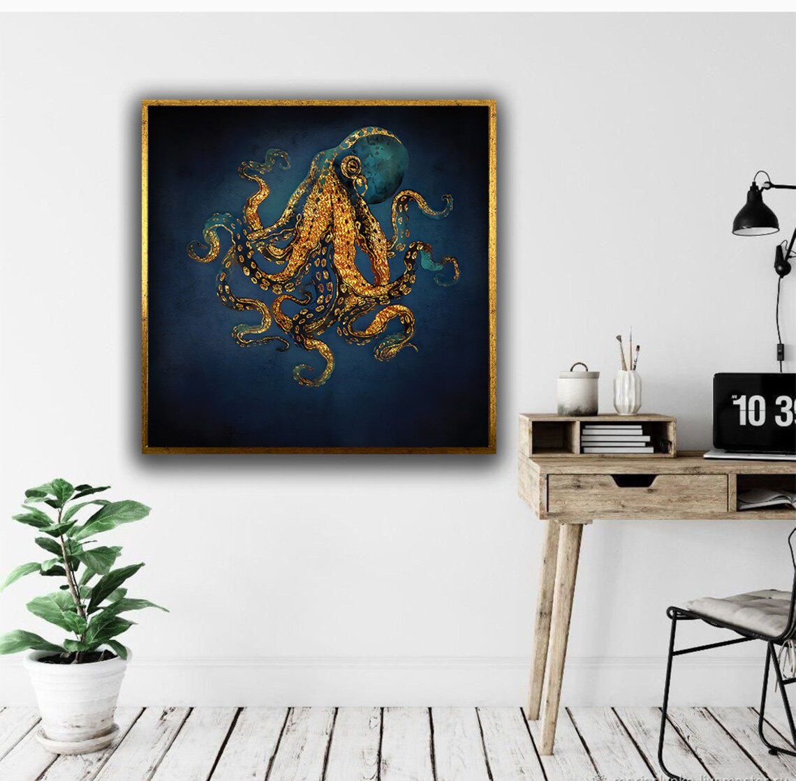 Octopus Octopus Poster Animal Art Octopus Wall Art Animal Printed Octopus Modern Wall Art Animal Art